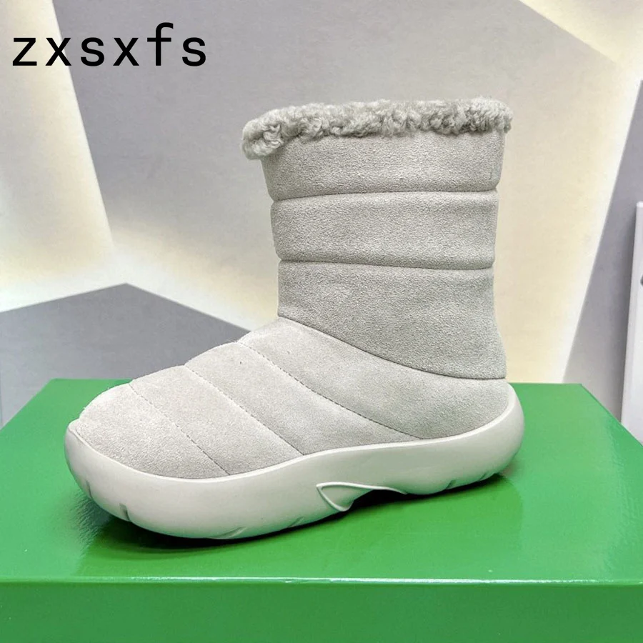 

Winter Platform Wool Snow Ankle Boots For Women Suede Leather Warm Fur Brand Short Boots Thick sole Casual Shoes Winter Boots
