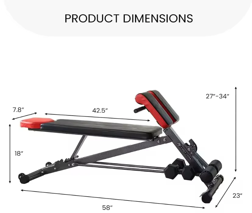 Fitness Equipment 3 in 1 Workout Bench Weight Bench and Sit up Press Roman Chair Exercise Sit up Adjusts to Decline