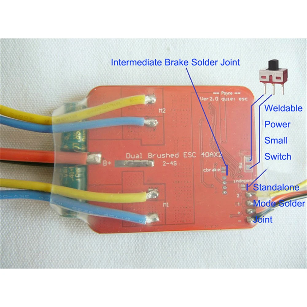 Silent Brushed ESC Dual Two Way 40A x 2 Quiet Payne ESC for RC Metal