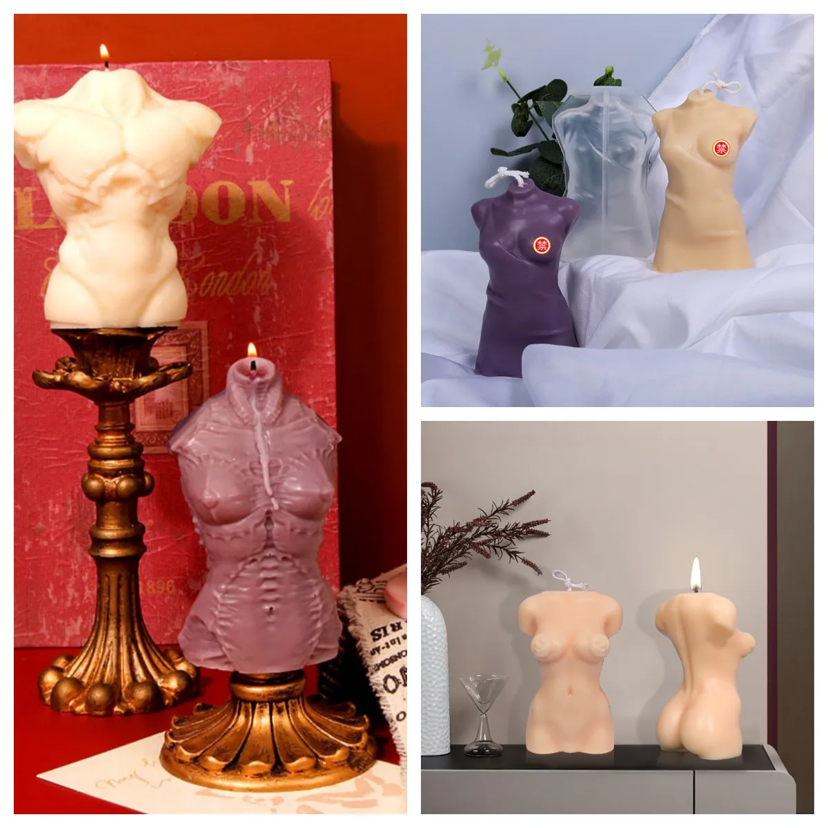 

Creative Sexy Human Body Art Silicone Mold Gypsum form DIY Handmade Plaster Candle Ornaments Handicrafts Mold Hand Gift Making