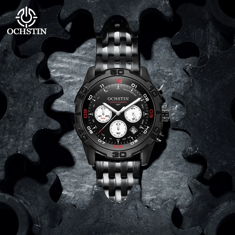 Top luxury brand stainless steel glow in-the dark men's watch luxury trend perpetual calendar waterproof multi functional watchi