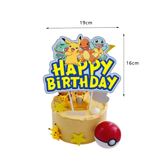 Pokemon Birthday Party Supplies Cake Decorating Pikachu Theme Balloon  Banner Cake Stand Party Decoration Gift Toys For Girl Boy