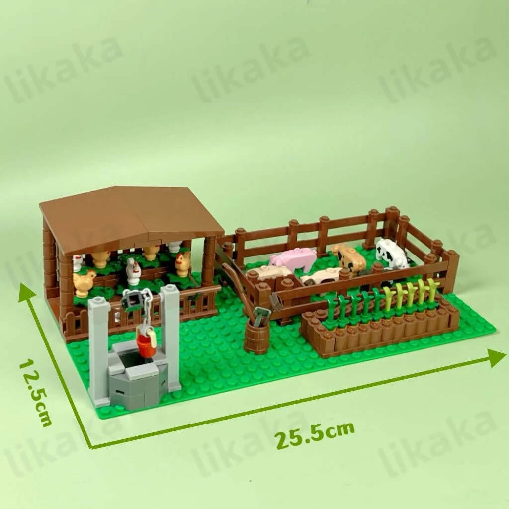 도시 농장 빌딩 블록 MOC 동물 돼지 블록 몬테소리 장난감, 어린이 선물 호환 친구 클래식 DIY 벽돌 장난감