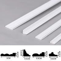 8Pcs 1:6/1:12 Dollhouse Miniature Accessories Molding Wood Trim Skirting Line Wall Panel Waist Lines White Baseboard Top Line 2