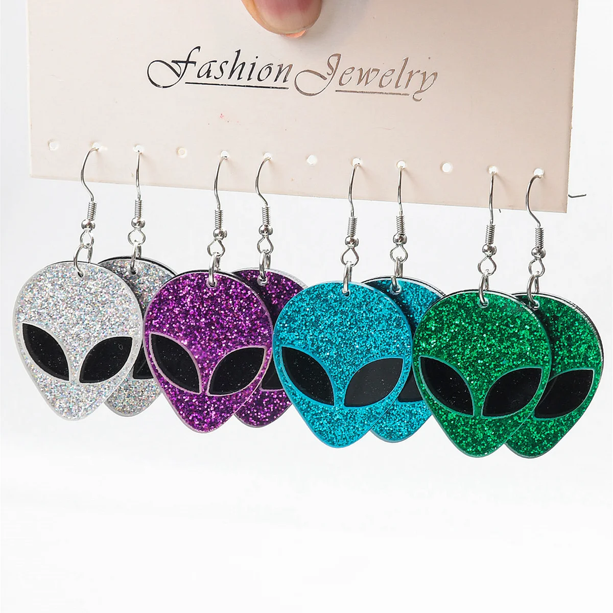 TIANBANGSHI Orecchini Pendenti UFO E Alieni In Acrilico - Divertenti E Originali Per Donne E Ragazze, Glitter, Regalo A Tema Spazio