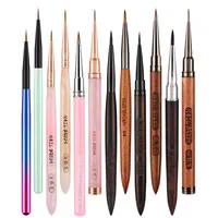 12Style Different Colored Handle Nail Acrylic Brush Liquid Powder DIY Nail Drawing Nail Art Bruses 1