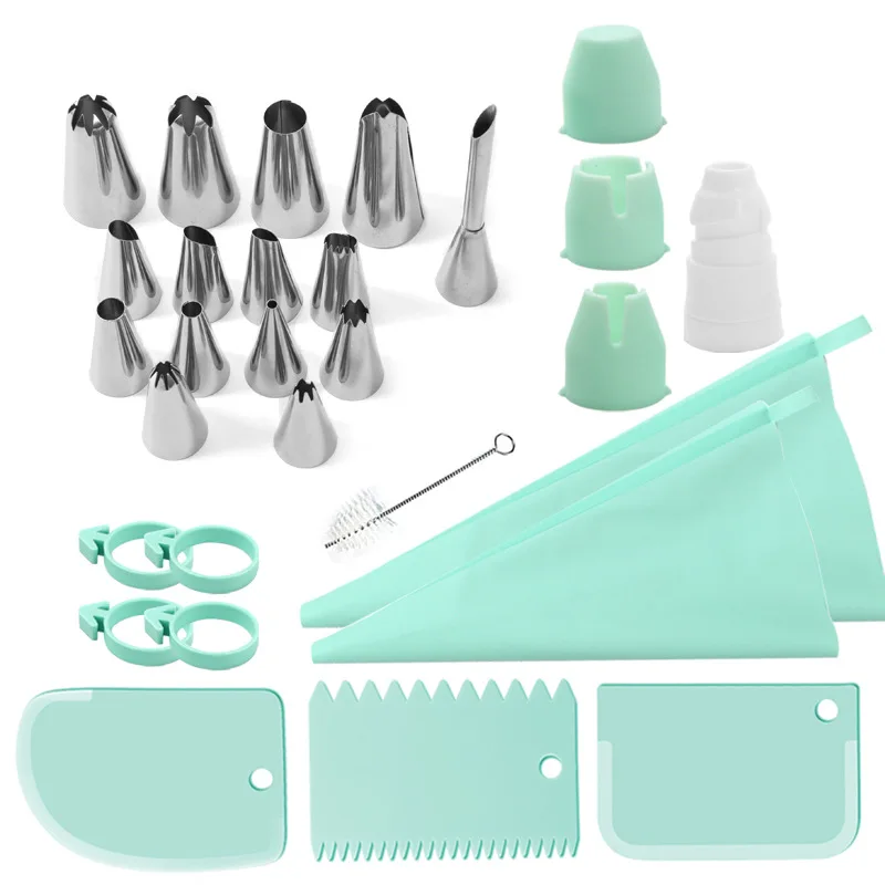 

Cake Decorating Tip Sets Stainless Steel Cream Nozzle Pastry Tools Accessories Cake Decorating Pastry Bag Kitchen Baking Set