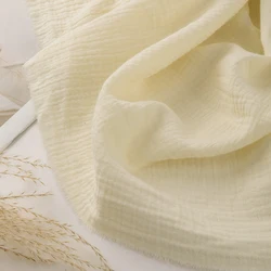 Premium Double Gauze Cotton Muslin Fabric for DIY Crafting & Sewing Projects (Ivory)