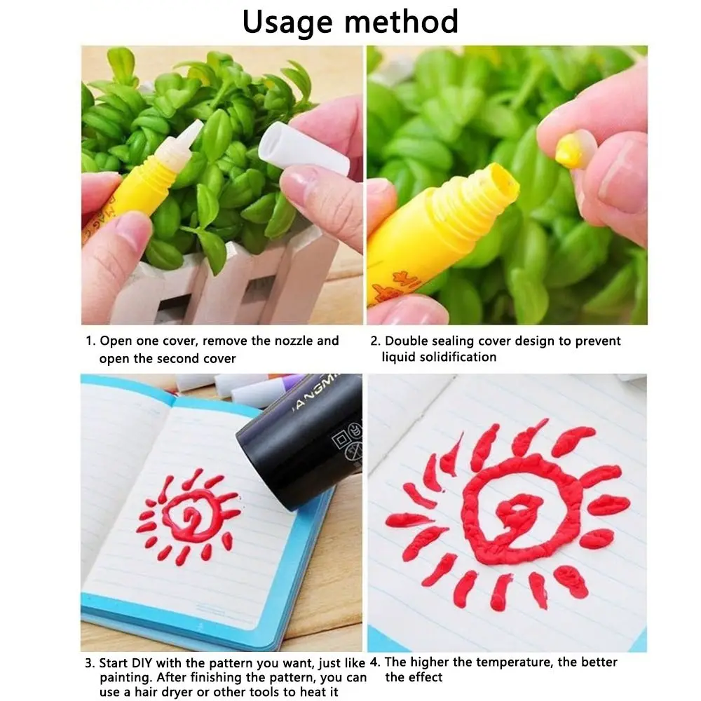 수공예 제작 확장 효과 DIY 페인팅 도구, 3D 인쇄 버블 펜, 매직 팝콘 펜, 마크 펜 인쇄 펜
