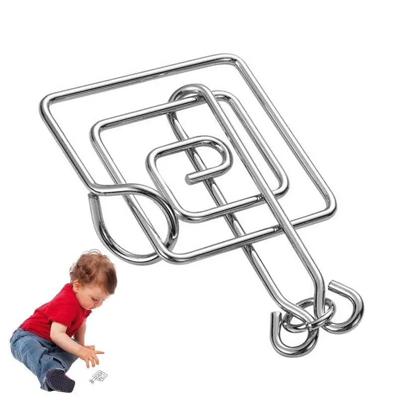 Materials Metal 3D Montessori Puzzle Wire IQ Mind Brain Teaser Puzzles for Children Adults Anti-Stress Reliever Toys Kids Gifts 3