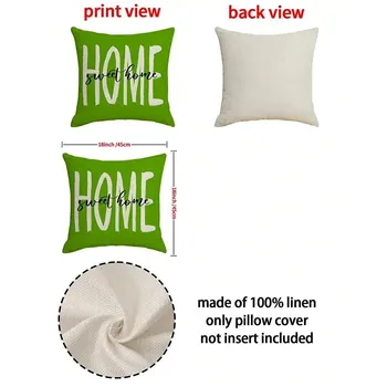 1pcsSet Spring Themed Car Vase & Flower & Letter & Green Leaves Decor Pillowcase For Sofa Cushion And Pillow Home Decoration 3