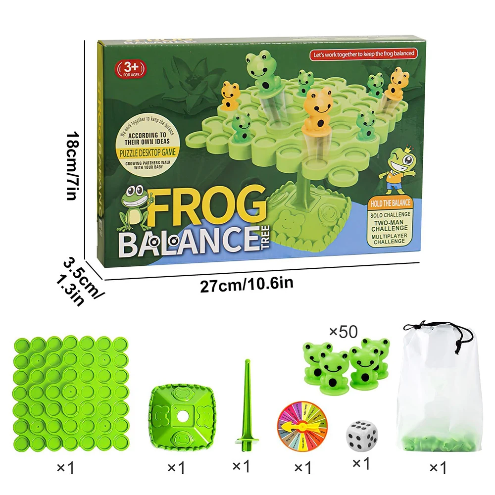 Montessori Math Toys Fun Frog Balance Tree Children Balancing Board Game Parent-child Interaction Tabletop Balance Game Toy Gift board games math toys desktop game toys learning board toy teaching aids toys educational toys