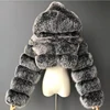 High Quality Furry Cropped Faux Fur Coats and Jackets Women Fluffy Top Coat With Hooded Winter Fur Jacket Manteau Femme 3