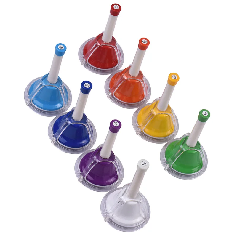 8 Note Diatonic Metal Bell Handbell Hand Percussion Bells Kit Musical Toy for Kids Children for Musical Learning children percussion instruments