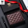 BULLCAPTAIN New Leather Men's Wallet Fashion Creative Pattern Wallet Small Mini Card Holder RFID Wallet Men 0204H 3