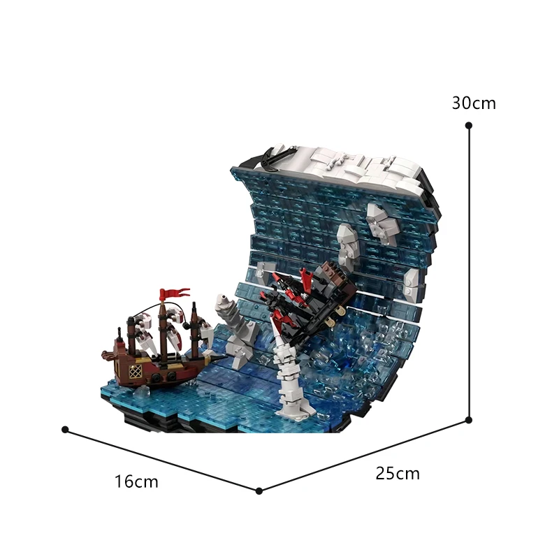 2358PCS MOC Rolling Sea Surface Building Blocks Rolling Sea Waves Model Bricks Collect Toys Gift for Adults Kids