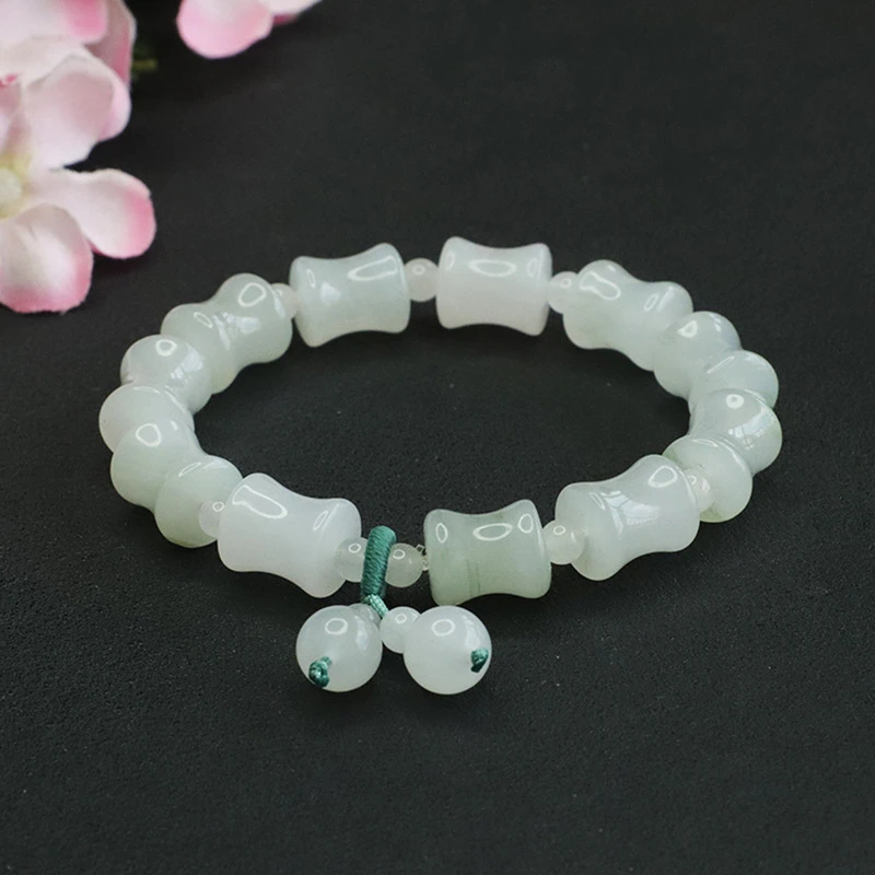 

Tianshan Jade Bamboo Bracelet Bangle Bead Fashion Charm Jewelry Accessories Natural Real Jadeite Amulet Gifts for Women Luxury