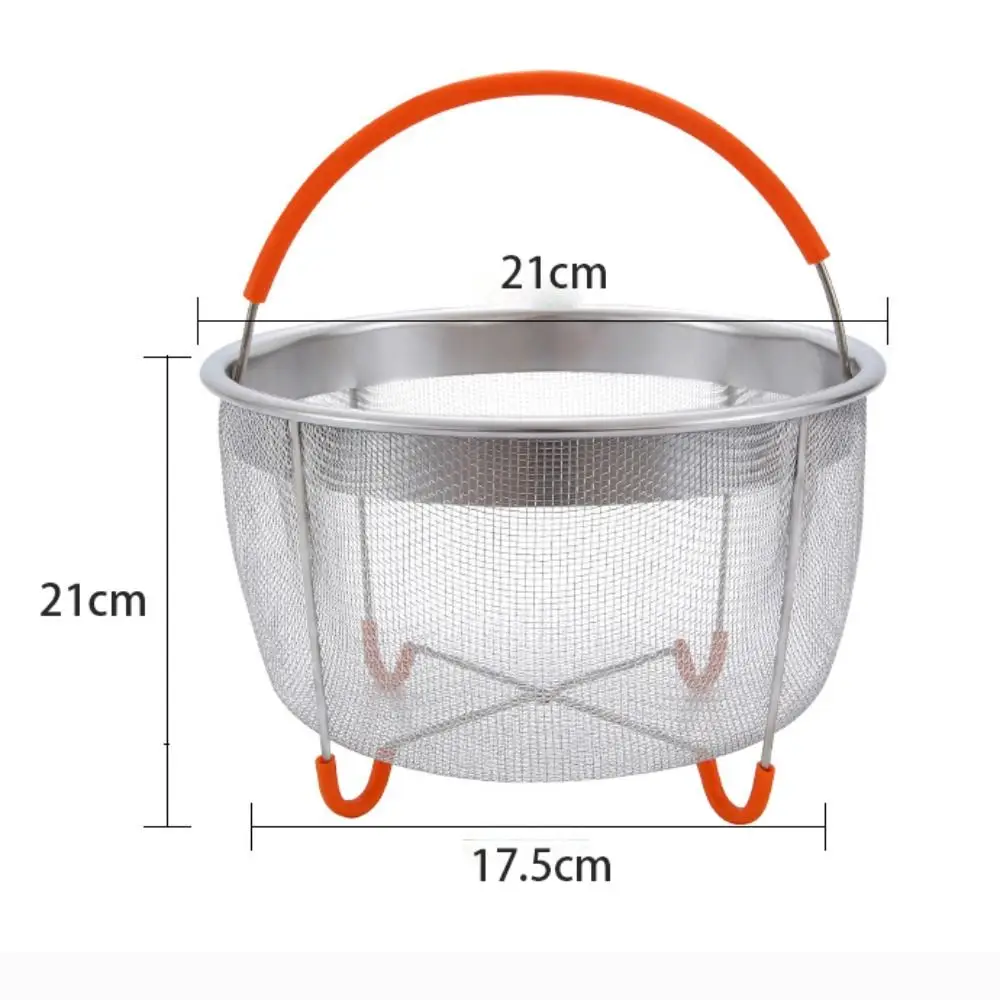 304 Stainless Steel Food Steamer Basket for Instapot Accessories for Instapot  6 Qt Pressure Cooker with Silicone Covered Handle