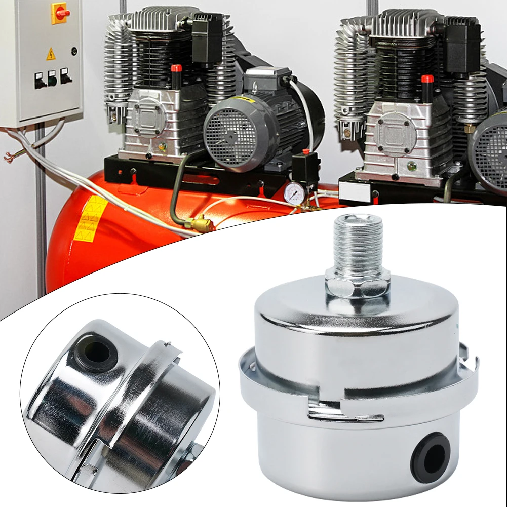 12.5mm/ 16mm/ 20mm Air Filter Accessories Air Compressor Pump Durable High Efficiency Metal Muffler Compressor Pump Accessories