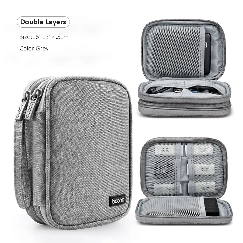 Dual Hard Drive Storage and Electronic Accessories Organizer Bag