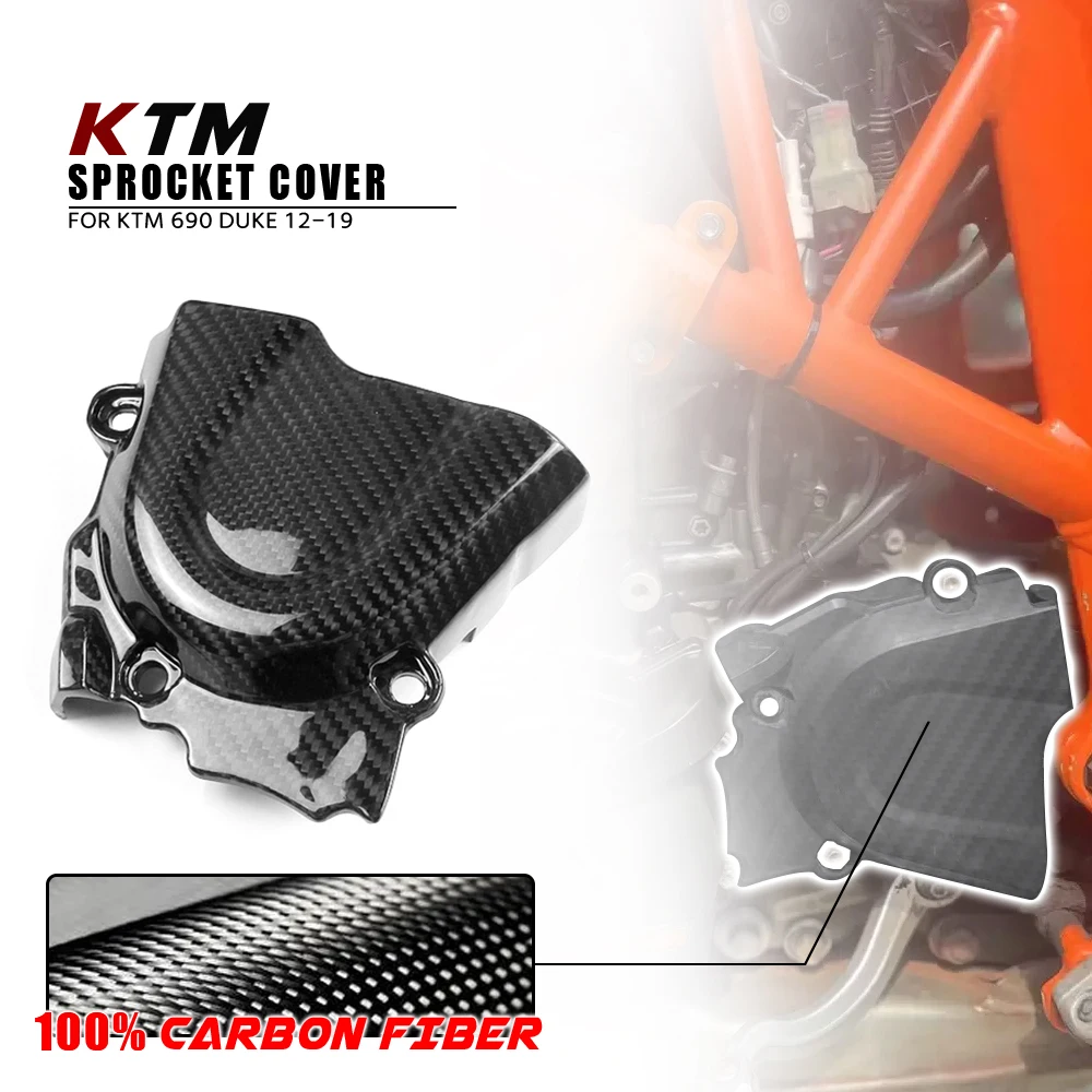 

For KTM Duke 690 2012-2019 2018 100% 3K Dry Carbon Fiber Motorcycle Body Parts sprocket Cover Fairing kit Accessories Fairings