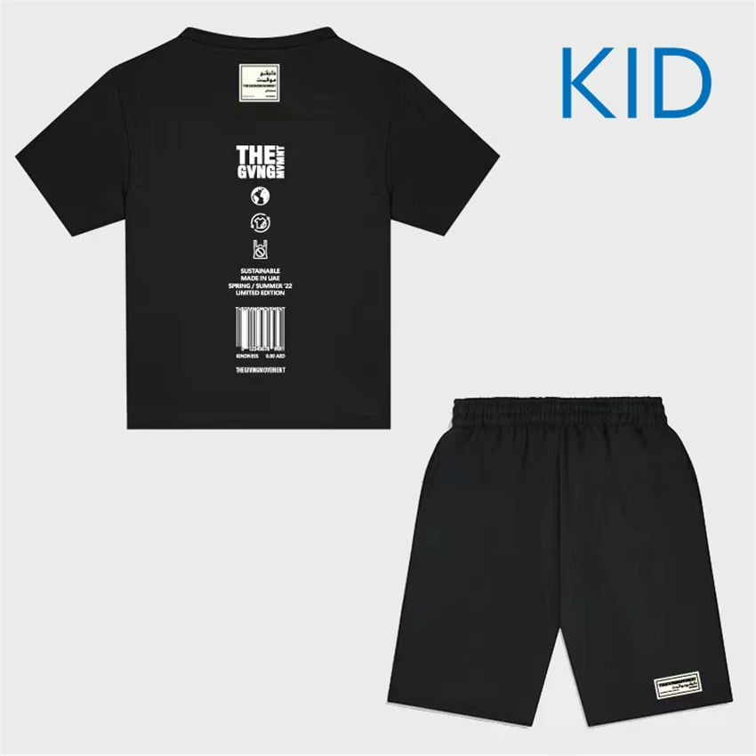 

THEGIVINGMOVEMENT Summer Children Sets Sports Clothes For Boys and Girls Clothing Sets Kids T-shirts+Shorts 2 Piece 3-12Years