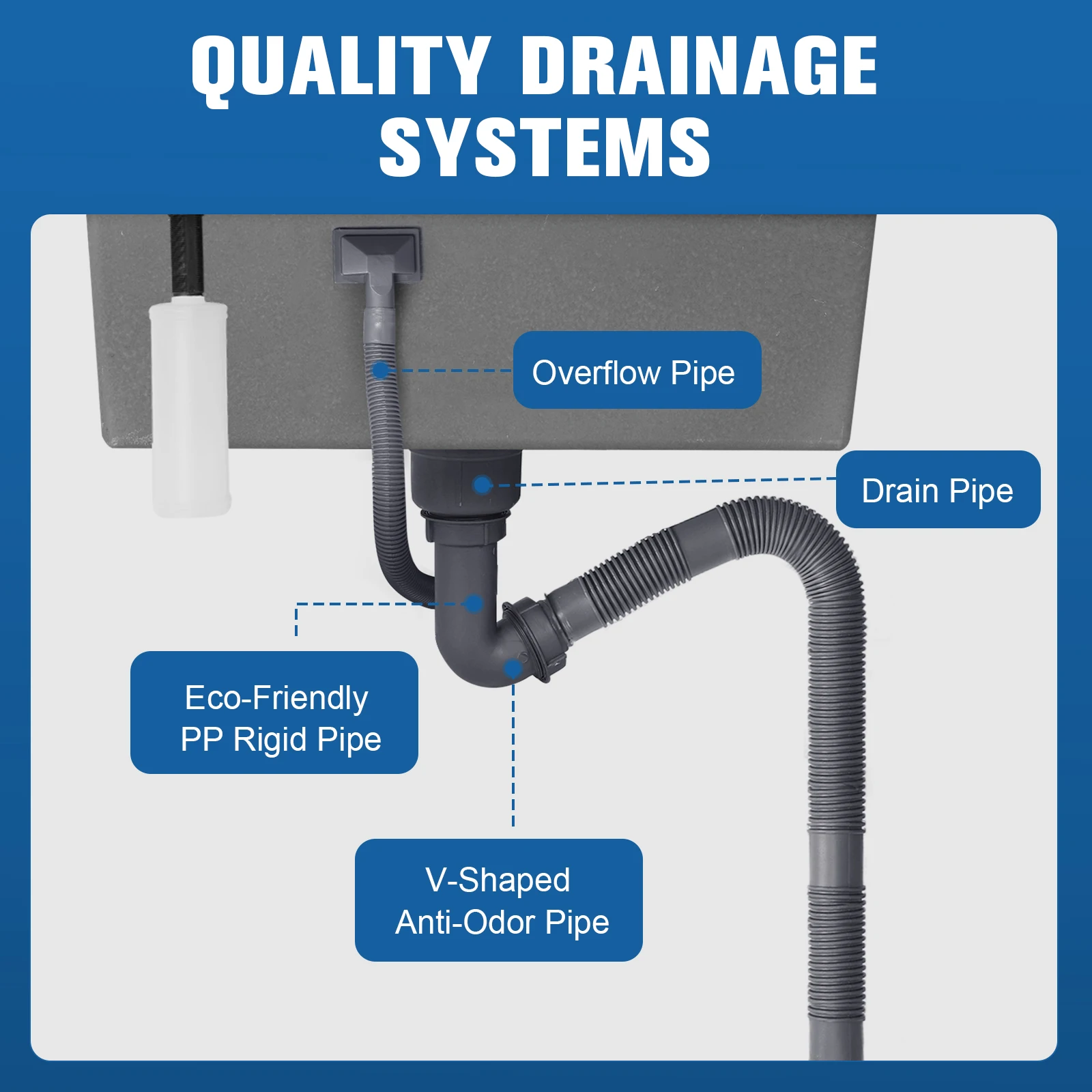 Household Dishwasher Sinks Drop-In Multifunctional Sink with Faucet and Multiple Accessories for Laundry Room Bathroom Farmhouse