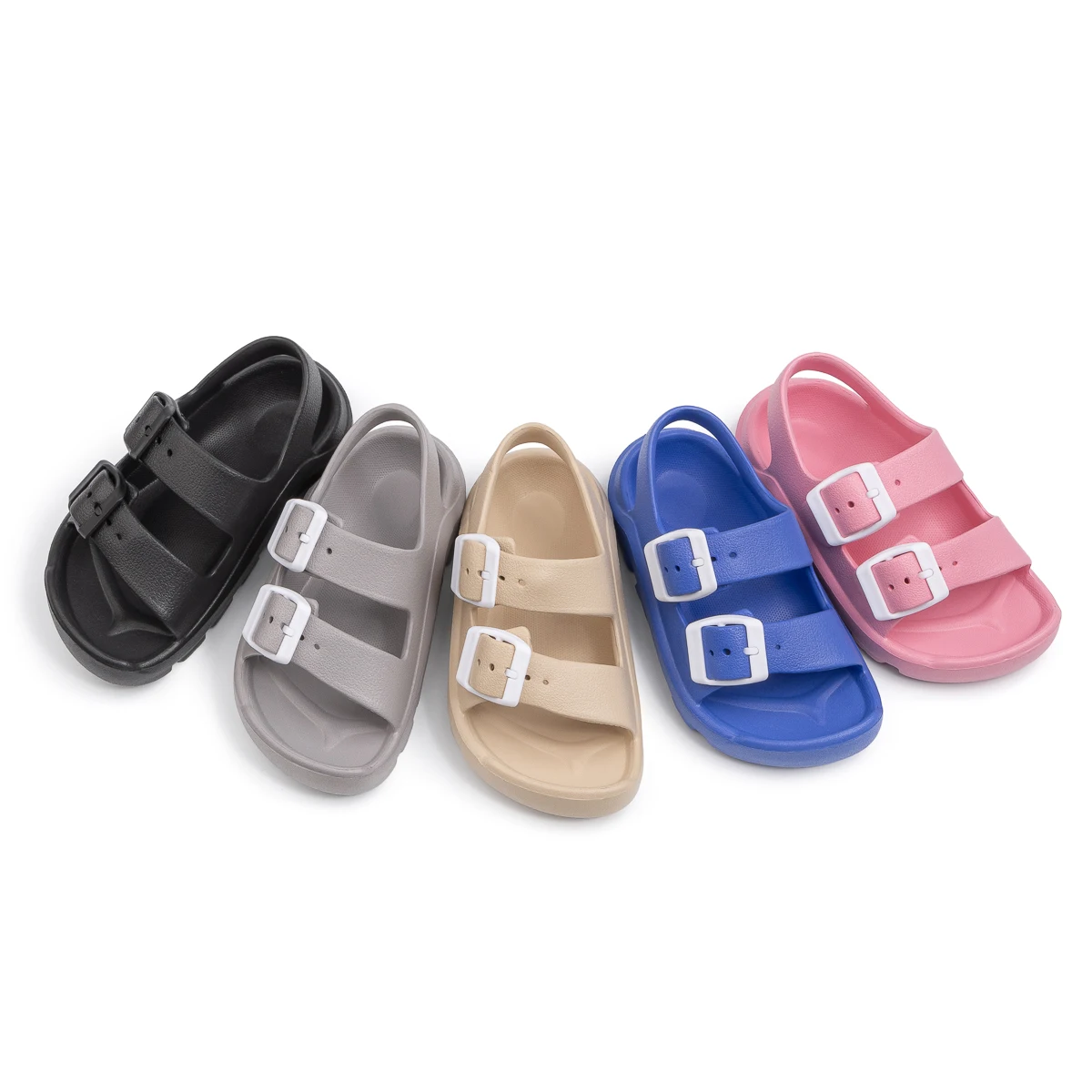 Jungen & Mädchen Doppelschnallen-EVA-Sandalen Kleinkinder Verstellbarer Rückenriemen Dicke Sohle Sommer-Strandschuhe – Detail 12