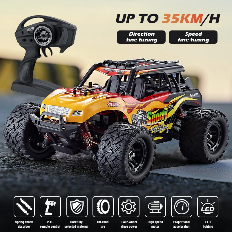 Carro Rally Off Road 4WD Controle Remoto Profissional 1/18