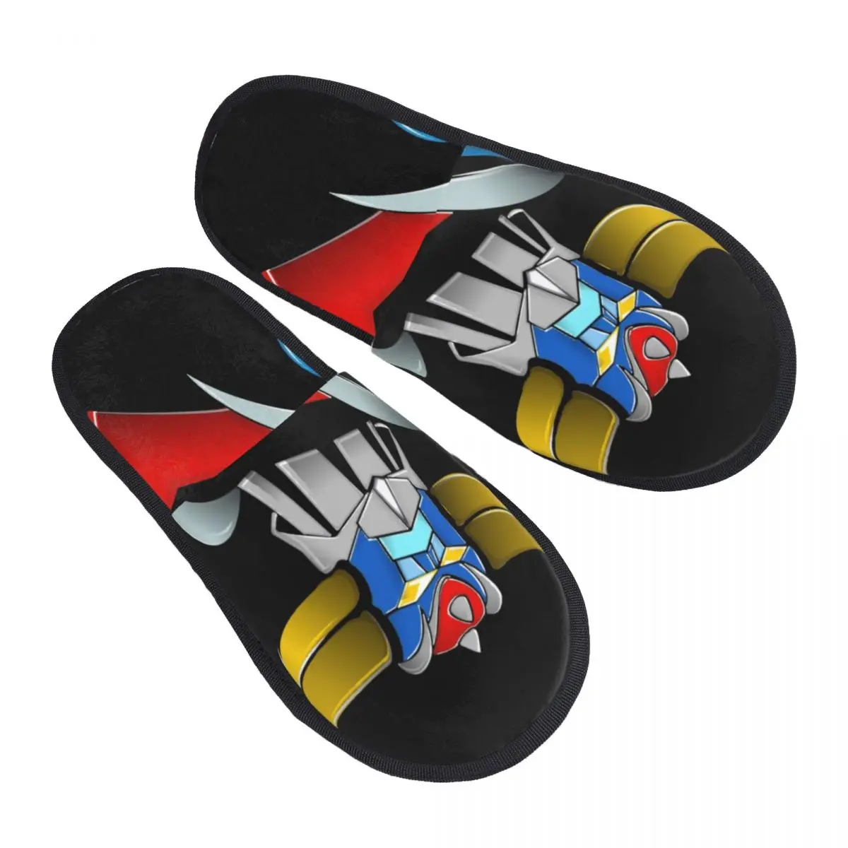 Print Women Goldorak Grendizer House Slippers Soft Warm Anime UFO Robot Goldrake Memory Foam Fluffy Slipper Indoor Outdoor Shoes