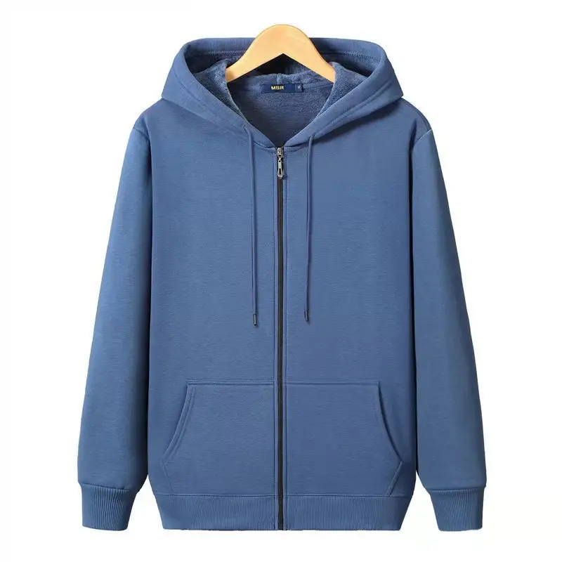 

Fall/winter plus size women's casual hoodie 6XL 7XL 8XL fashion zipper pocket plus velvet loose solid color hoodie sweatshirt.