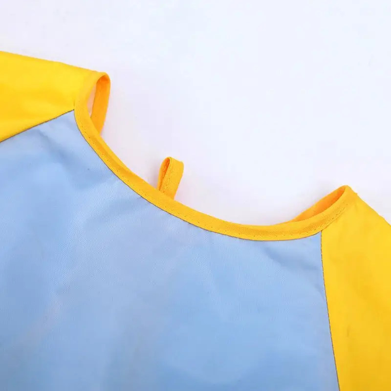 Kids Paint Apron Artist Uniform for Children Working Pocket Waterproof Apron for Painting Baby Eating Brush Pattern Sleeved Bib 4