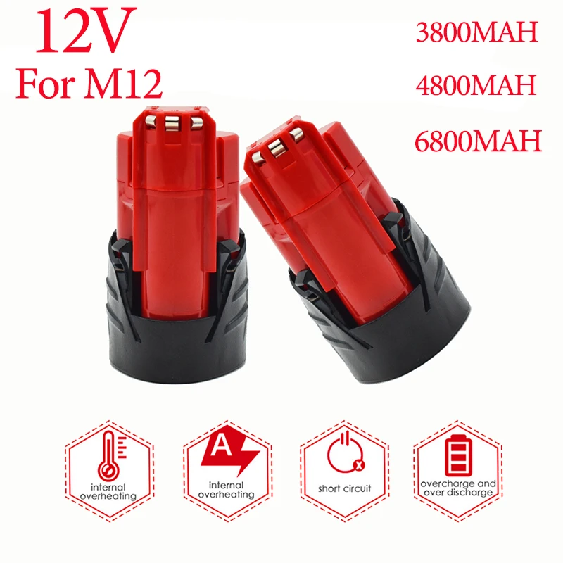 

Аккумулятор для электроинструментов milwaukeem12 12 в 100% Ач XC, 240248 оригинальный новый перезаряжаемый аккумулятор 48-11-241148-11-2401-11-11-