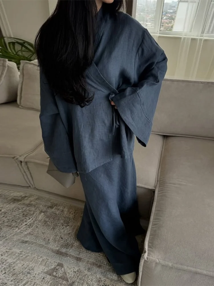 Wmstar Twp Piece Set Women Wholesale Woman 2025 Summer New Laid Back Style Lace Up Cardigan High Waisted Skirt Casual Suit