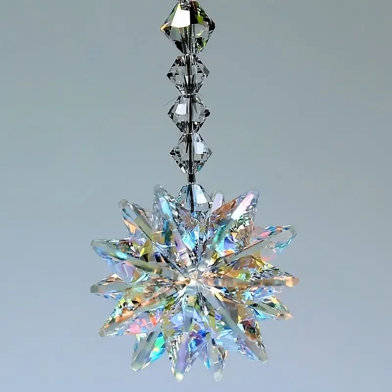 Crystal Snow trap Stained Glass Car Suspension Decoration Home Decoration Accessories 1pc