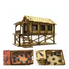 1:72 Southeast Asia Ancient Outdoor Taoyuan Architectural Scene Wooden Cabin Assembly Model Handmade Gift 2