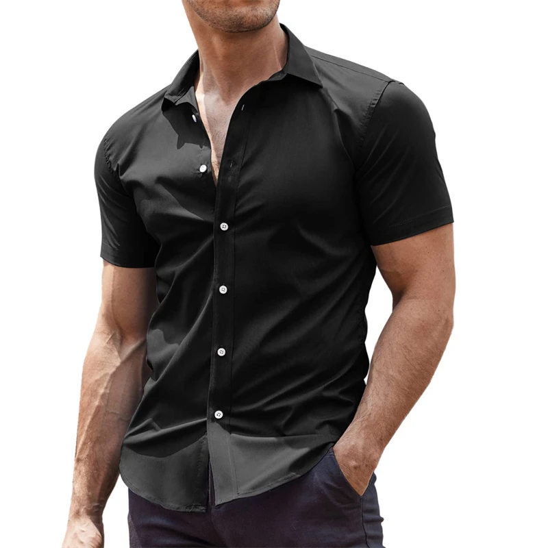 Men's Printed Lapel Summer Short-sleeved Hawaiian Shirt