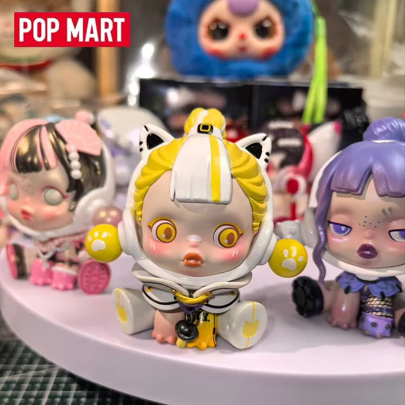 POP MART Skullpanda City of Night 시리즈 블라인드 박스 카와이 애니메이션 액션 피규어 미스터리 서프라이즈 인형 선물 컬렉션