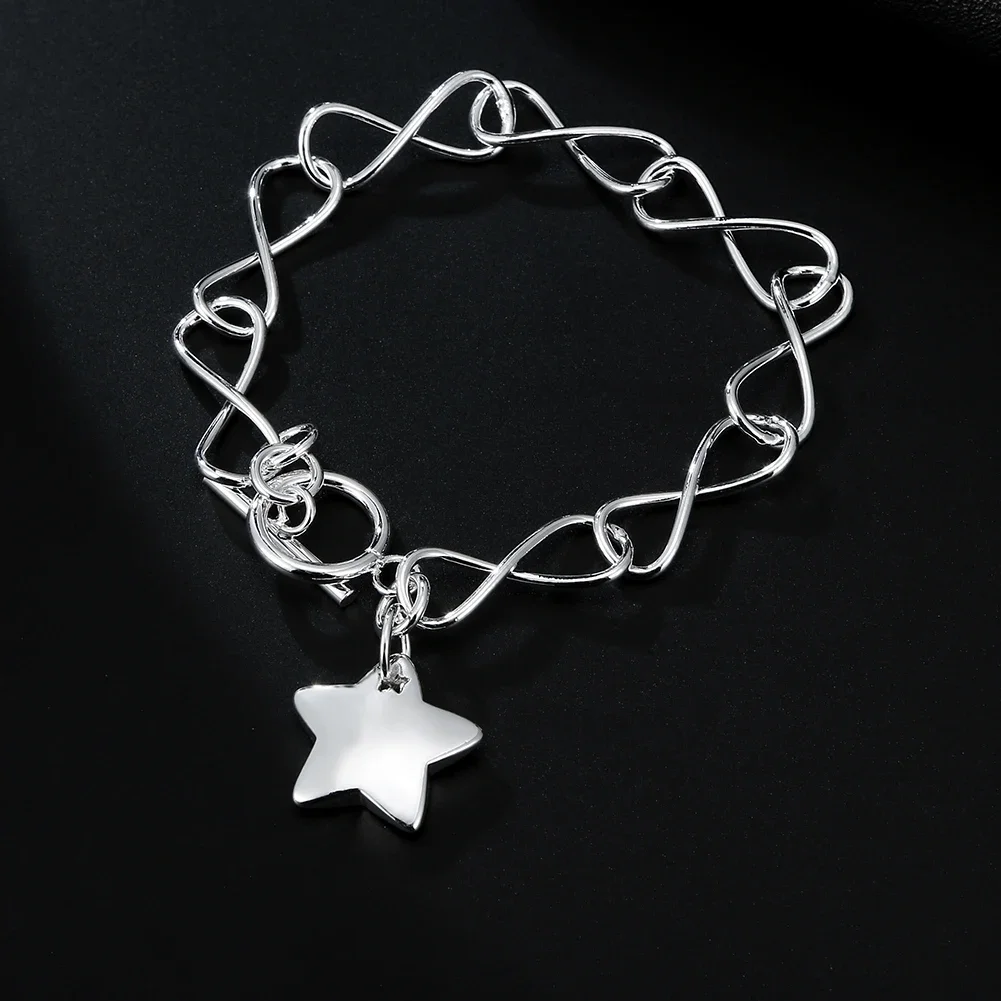 New high quality 925 Sterling silver Creativity Star pendant Bracelets