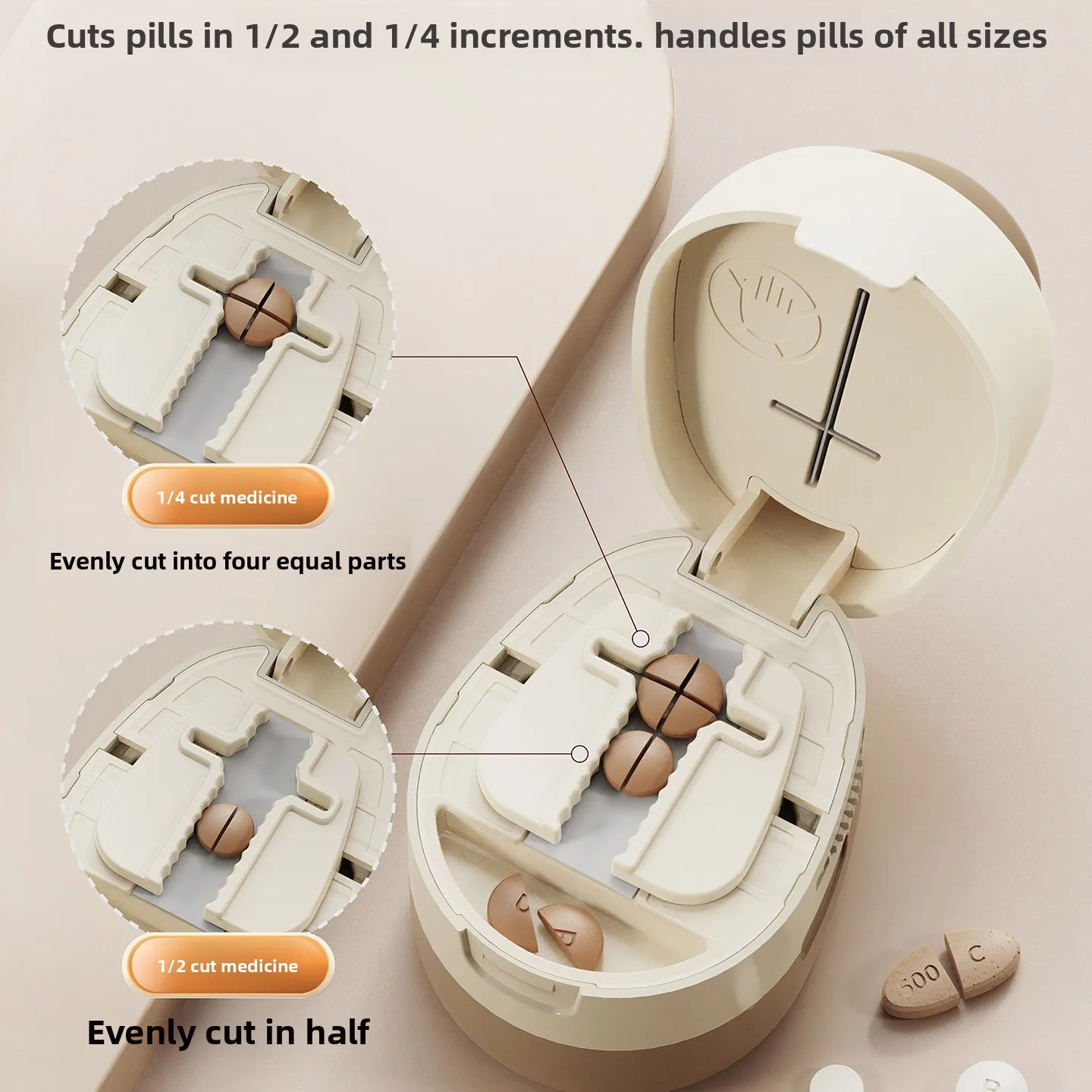 PreciseTabletSplittingMedicationOrganizerPillbox1/2，1/4PillCutterwithStorageCompartmentStainlessSteelBlade-AliExpress66