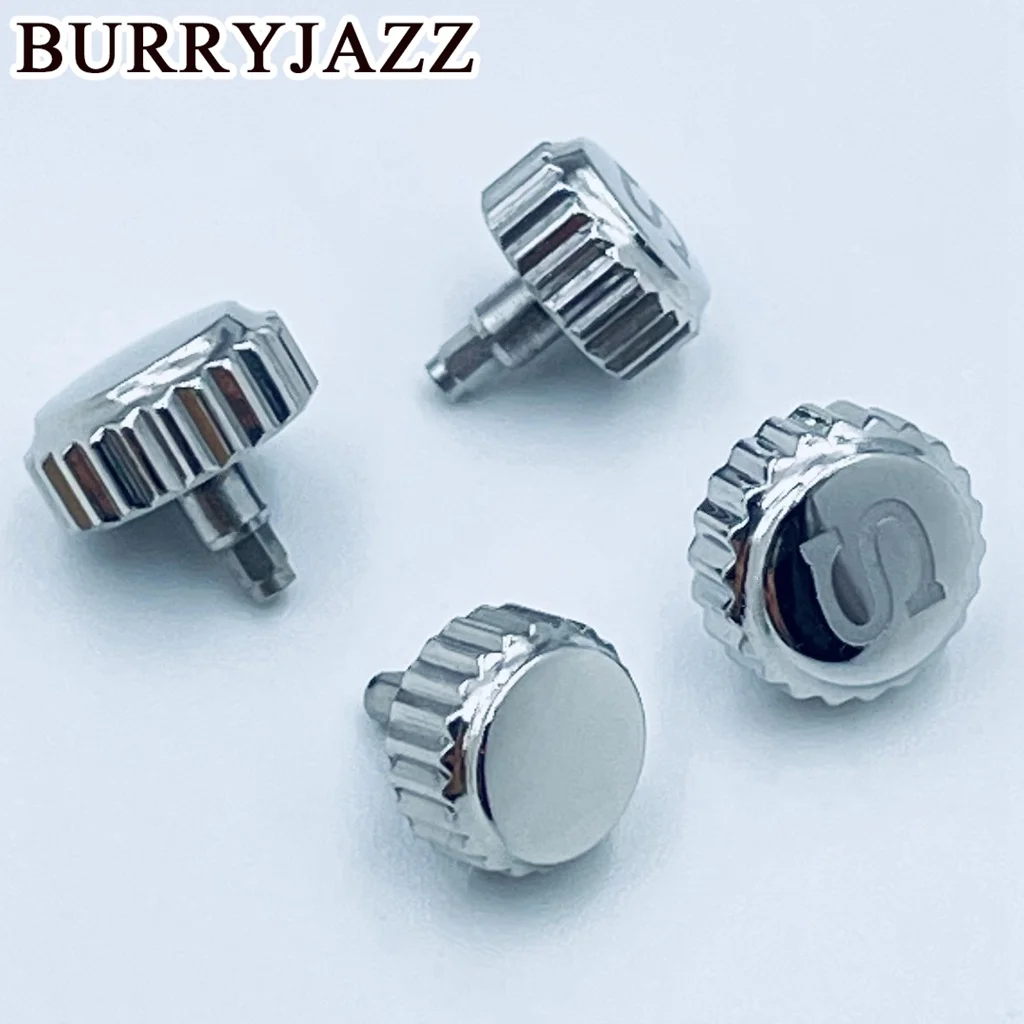 Silver Watch Crowns Watch Parts Replacement For NH34 NH35 NH36 Movement Stainless Steel
