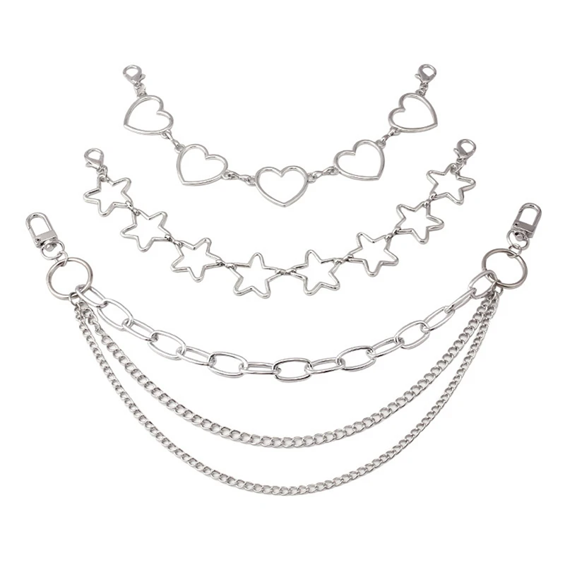 Shoulder Bag Chain Straps Multi-layer Metal Chain DIY Personality Butterfly Heart Star Pendant Accessories