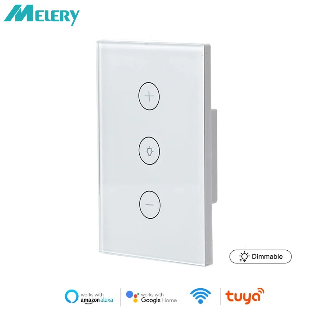 สวิตช์หรี่ไฟอัจฉริยะ Melery แบบ WiFi แผงสัมผัสกระจก ควบคุมการตั้งเวลาแบบไร้สาย ทำงานร่วมกับ Alexa และ Google Home Assistant 1