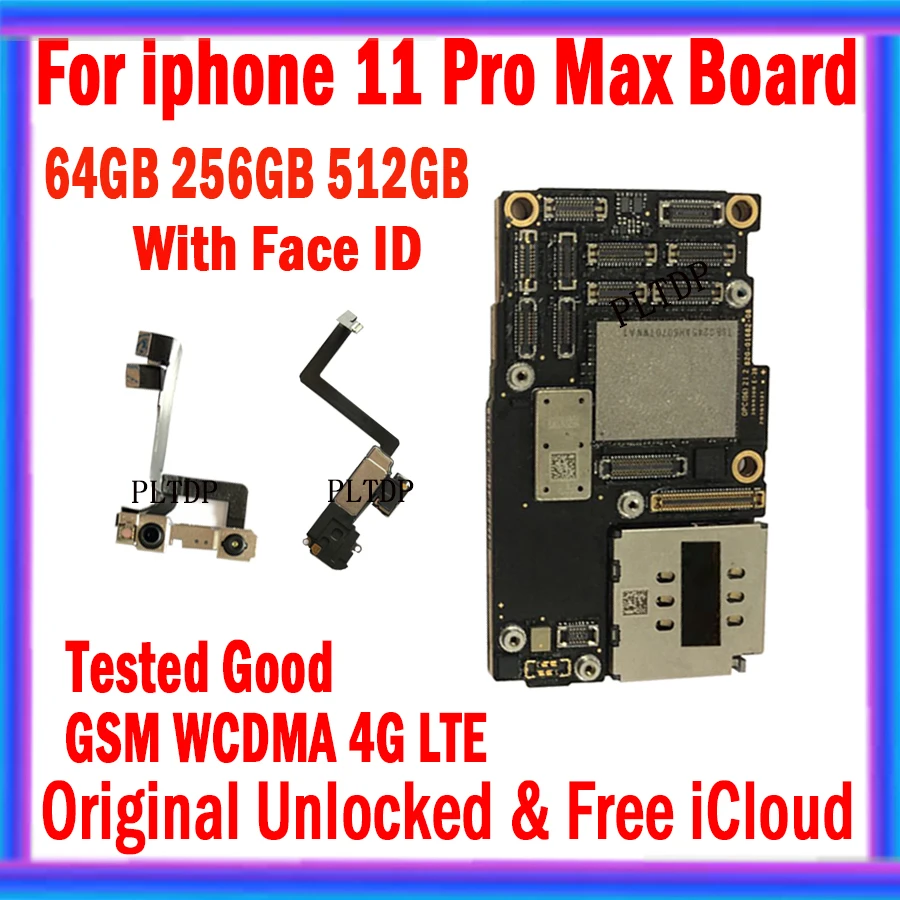 

Support Update LTE 4G For iPhone 11 Pro Max Motherboard Original Unlocked Tested Good Logic Board Free iCloud With Full Chips MB