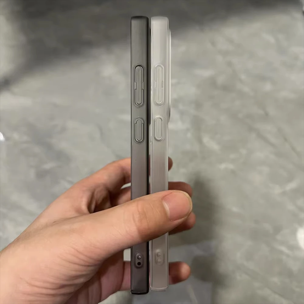 Ultra Thin Matte Clear Magnetic Phone Case with Wireless Charging and Shockproof Protection