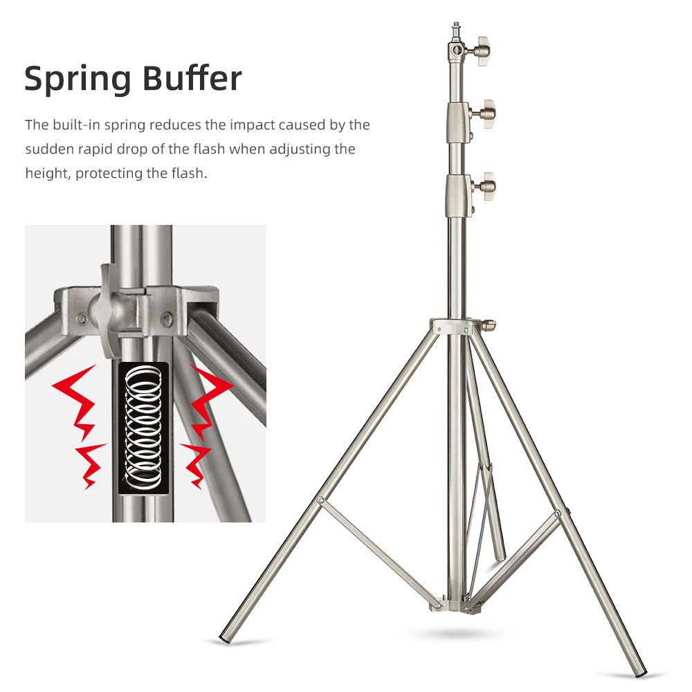 Stainless Steel 2.7M Heavy Duty Light Stand Tripod with for Photo Studio Softbox Video Flash Umbrellas Reflector Lighting