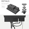 ASRAS 8250 Hidden Island kitchen Sink Nanometer 304 Stainless Steel 4mm Thickness Handmade Flip Cover Hidden kitchen Sinks 5