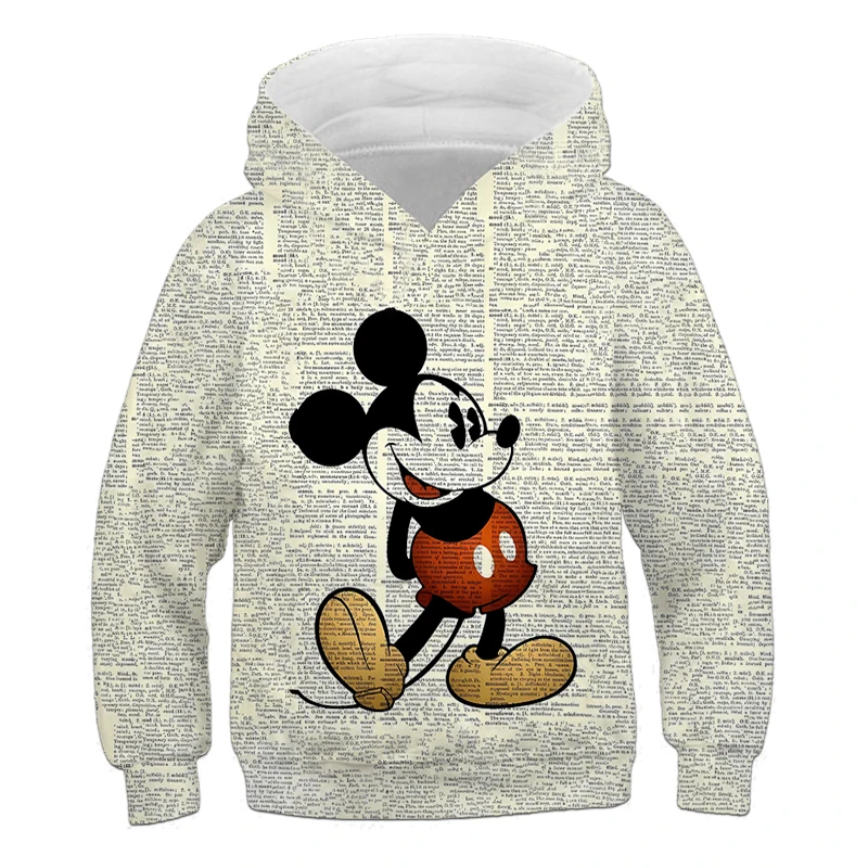 

Classic Disney Mickey Mouse Pattern Children's Clothes Fashion Boys' Hoodie Casual Comfortable Girls' Spring Autumn Sportswear