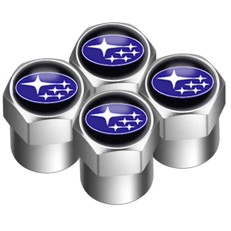 Car wheel valve caps Dustproof Covers For Subaru STI Impreza Legacy WRX BRZ XV Forester Crosstrek Outback Ascent 4pcs