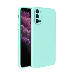 Premium Liquid Silicone Case with Camera Protector - Soft Back Cover for OPPO A57 5G 2022 (Light Cyan)